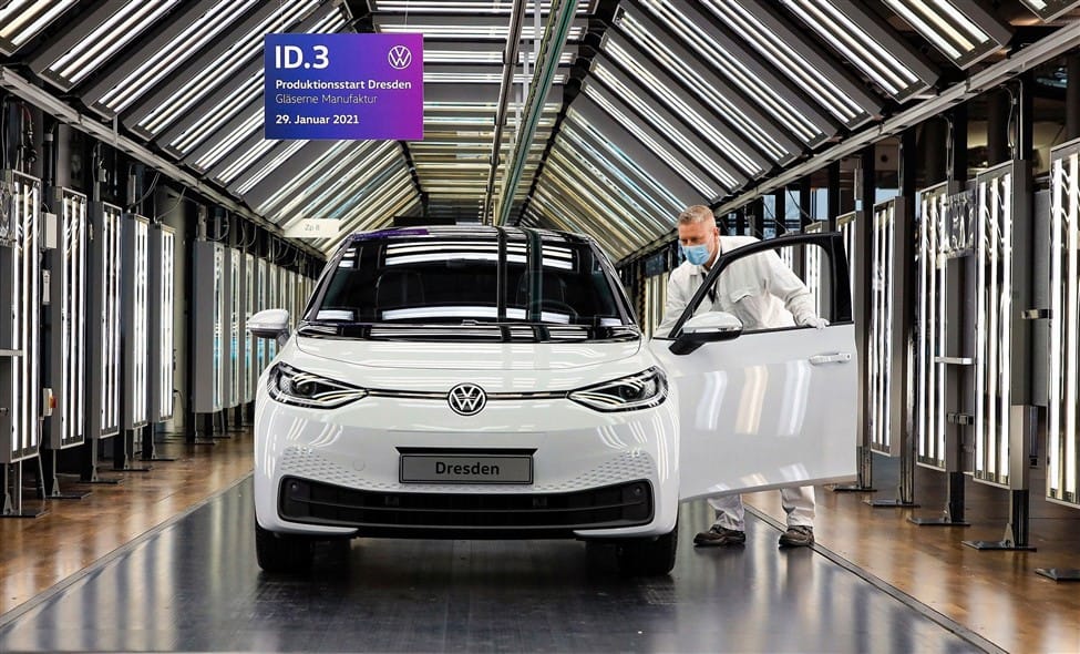 Auto verkoopcijfers januari 2021 Volkswagen ID.3 wit